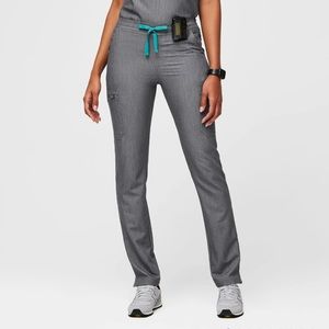 FIGS Women’s Yola Petite Skinny Scrub Pants Color Graphite Size XXSP